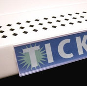 Porte - prix autocollant 48’’ x 1¼’’ H dos blanc et devant clair - Porte - prix & solution d'accrochage - Mobico Canada