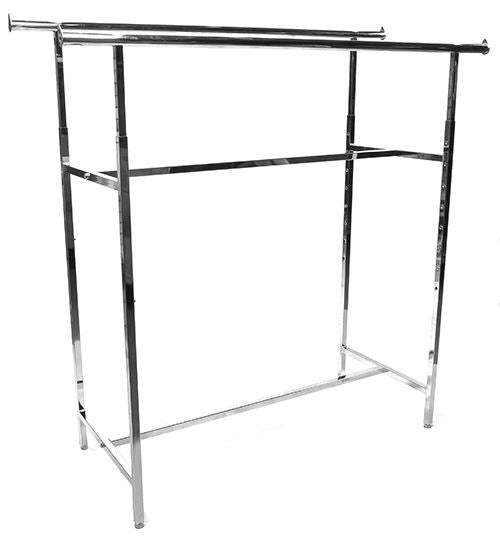 Porte vêtement double 60"L hauteur ajustable de 48” à 72” chrome - Porte vêtement - Mobico Canada