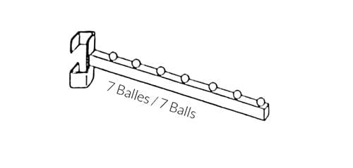 Bras en cascade optionnel pour porte - vêtement à tube carré 1” - Penderie 2 voies - Mobico Canada