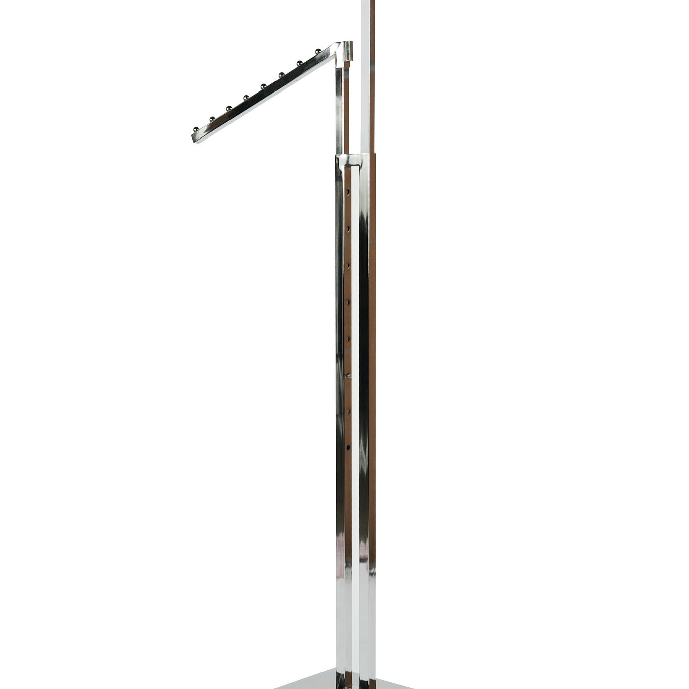 Porte vêtement 2 bras avec bras cascades tube carré chrome - Présentoirs pour vos événements - Mobico Canada