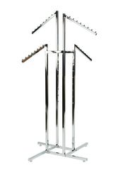 Porte vêtement 4 bras cascades tube carré, chrome