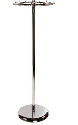 Revolving belt rack 20 hooks, 18" diameter, 52"H chrome