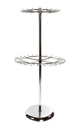 Two tier revolving belt rack 60"H chrome