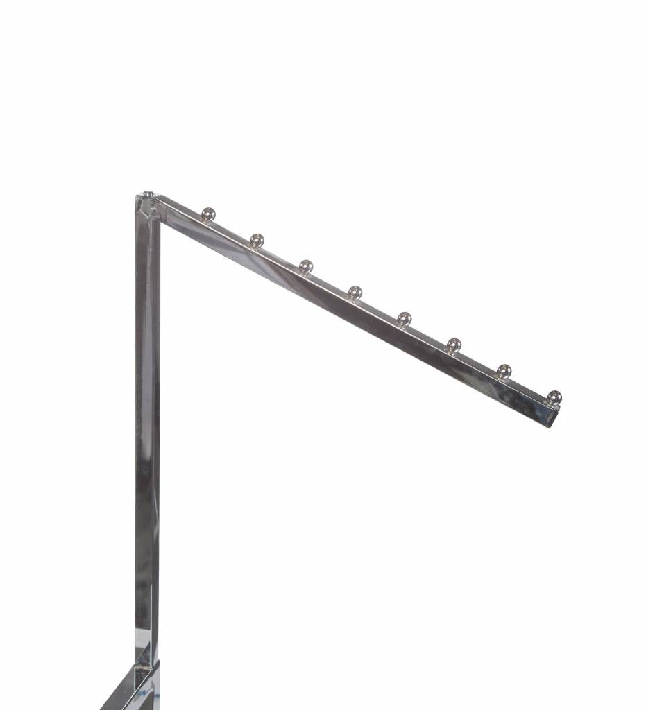 Porte vêtement 2 bras avec bras cascades tube carré chrome - Présentoirs pour vos événements - Mobico Canada