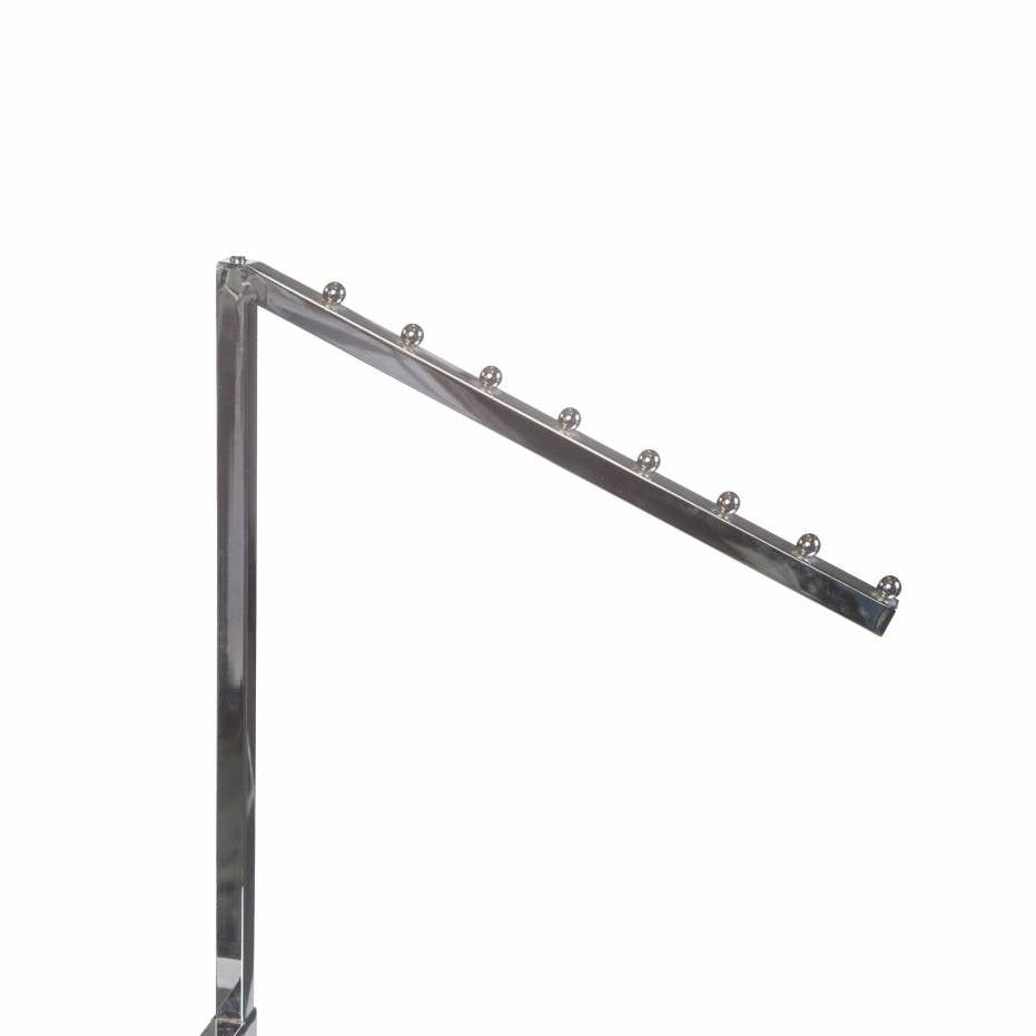 Porte vêtement 2 bras avec bras cascades tube carré chrome - Présentoirs pour vos événements - Mobico Canada