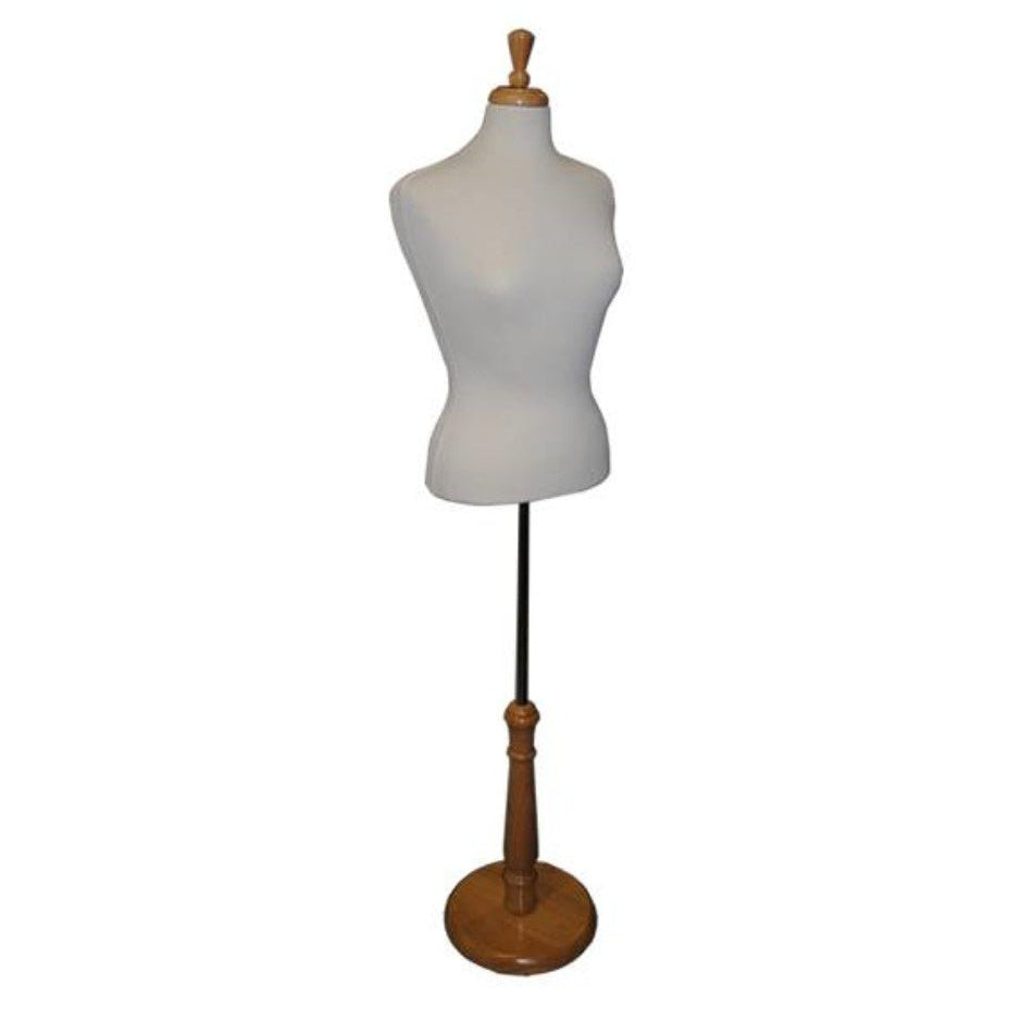 Buste femme court en tissus avec base en bois - Buste et torse - Mobico Canada