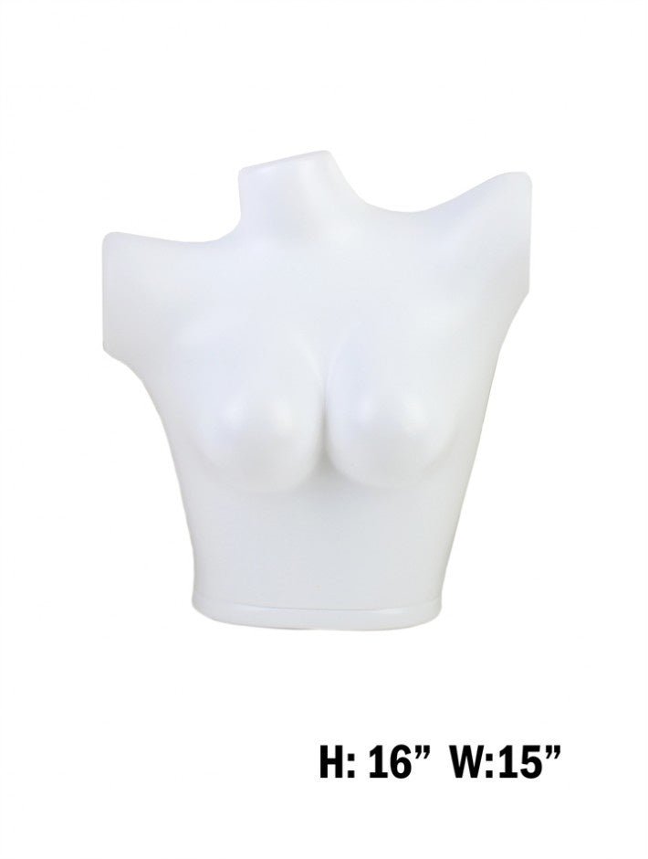 Buste femme de comptoir, plastique moulé Blanc Mat 16"H - Présentoirs pour vos événements - Mobico Canada