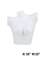 Buste femme de comptoir, plastique moulé Blanc Mat 16"H