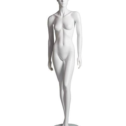 Mannequin femme avec visage et cheveux moulés, blanc mat, fibre de verre - Mannequin femme - Mobico Canada