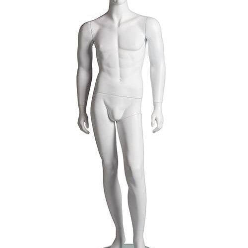 Mannequin homme avec visage et cheveux moulés, fibre de verre blanc - Mannequin homme - Mobico Canada