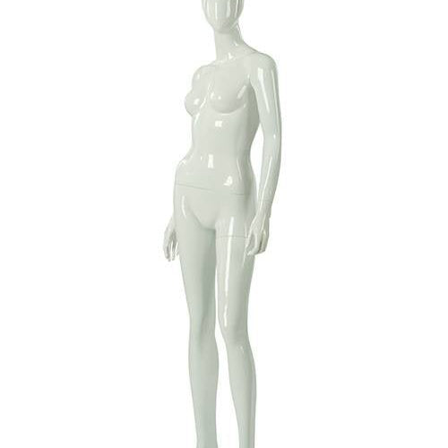 Mannequin femme visage abstrait, blanc lustré, fibre de verre - Mannequin femme - Mobico Canada