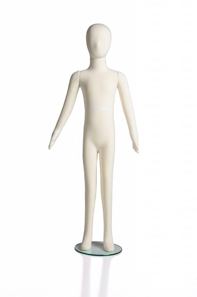 Mannequin enfant flexible, 10 ans, 50"H tissu crème - Mannequin enfant - Mobico Canada