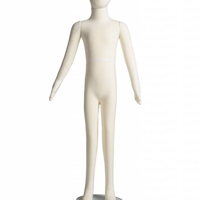 Mannequin enfant flexible, 10 ans, 50"H tissu crème - Mannequin enfant - Mobico Canada