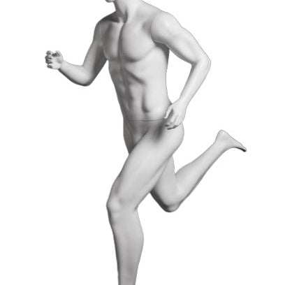 Mannequin homme coureur, fibre de verre, blanc mat - Mannequin homme - Mobico Canada