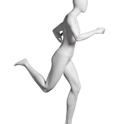 Mannequin femme coureuse, blanc mat, fibre de verre - Mannequin femme - Mobico Canada