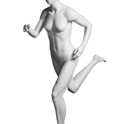Mannequin femme coureuse, blanc mat, fibre de verre - Mannequin femme - Mobico Canada