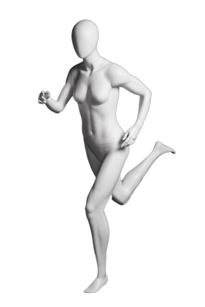 Mannequin femme coureuse, blanc mat, fibre de verre - Mannequin femme - Mobico Canada