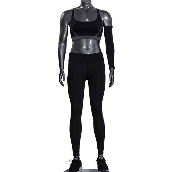 Mannequin femme musclée sans tête, fibre de verre gris lustré - Mannequin femme - Mobico Canada