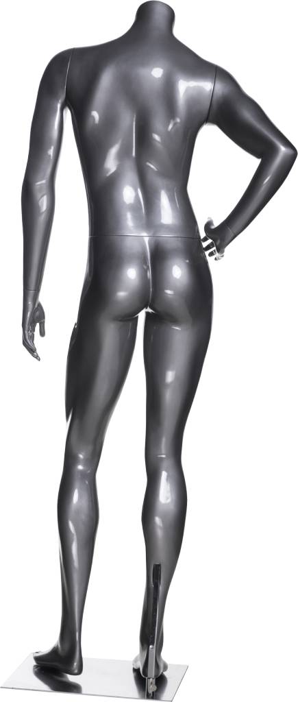 Mannequin femme sportive sans tête, fibre de verre gris lustré - Mannequin femme - Mobico Canada