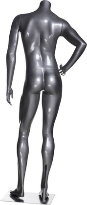 Mannequin femme sportive sans tête, fibre de verre gris lustré - Mannequin femme - Mobico Canada