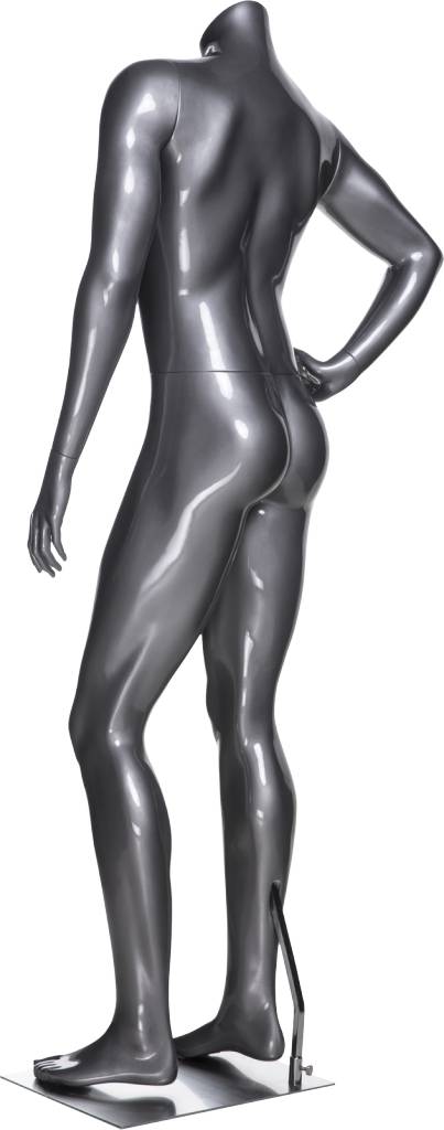 Mannequin femme sportive sans tête, fibre de verre gris lustré - Mannequin femme - Mobico Canada