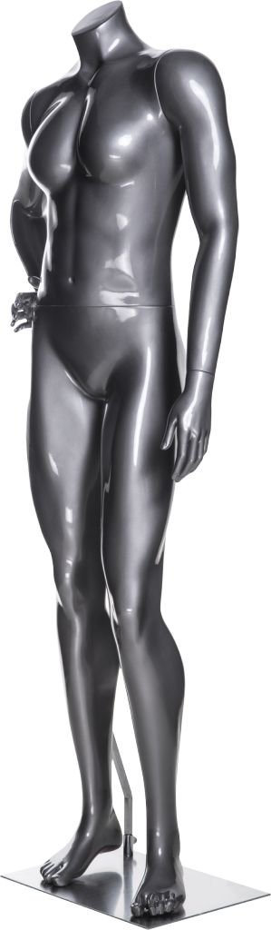 Mannequin femme sportive sans tête, fibre de verre gris lustré - Mannequin femme - Mobico Canada