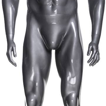 Mannequin homme musclé sans tête, fibre de verre gris lustré - Mannequin homme - Mobico Canada