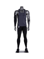 Mannequin homme musclé sans tête, fibre de verre gris lustré - Mannequin homme - Mobico Canada