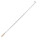 Perche manche en bois, tube chrome