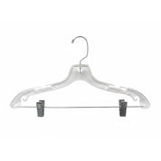 Cintres en plastique transparent pour tailleur avec pinces à pantalons en métal