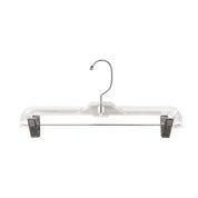 Cintres en plastique transparent pour pantalons avec pinces de métal