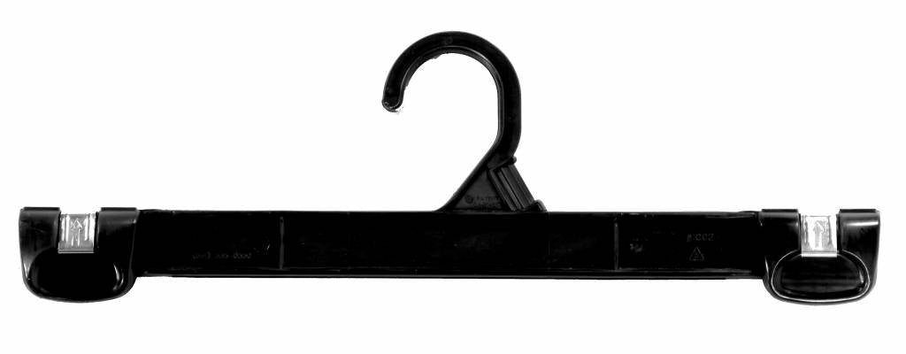 Cintre en plastique noir avec pinces - Présentoirs pour vos événements - Mobico Canada