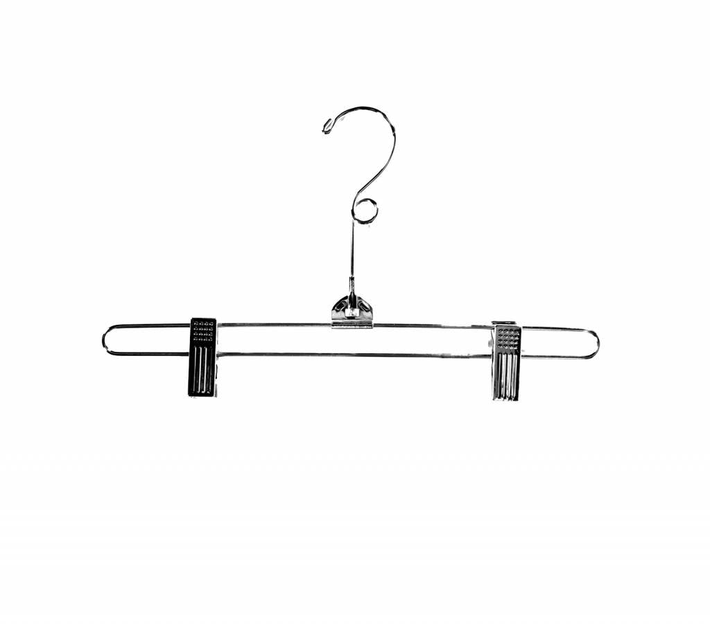 Cintre en métal 12" avec pinces, chrome - Cintre en métal - Mobico Canada