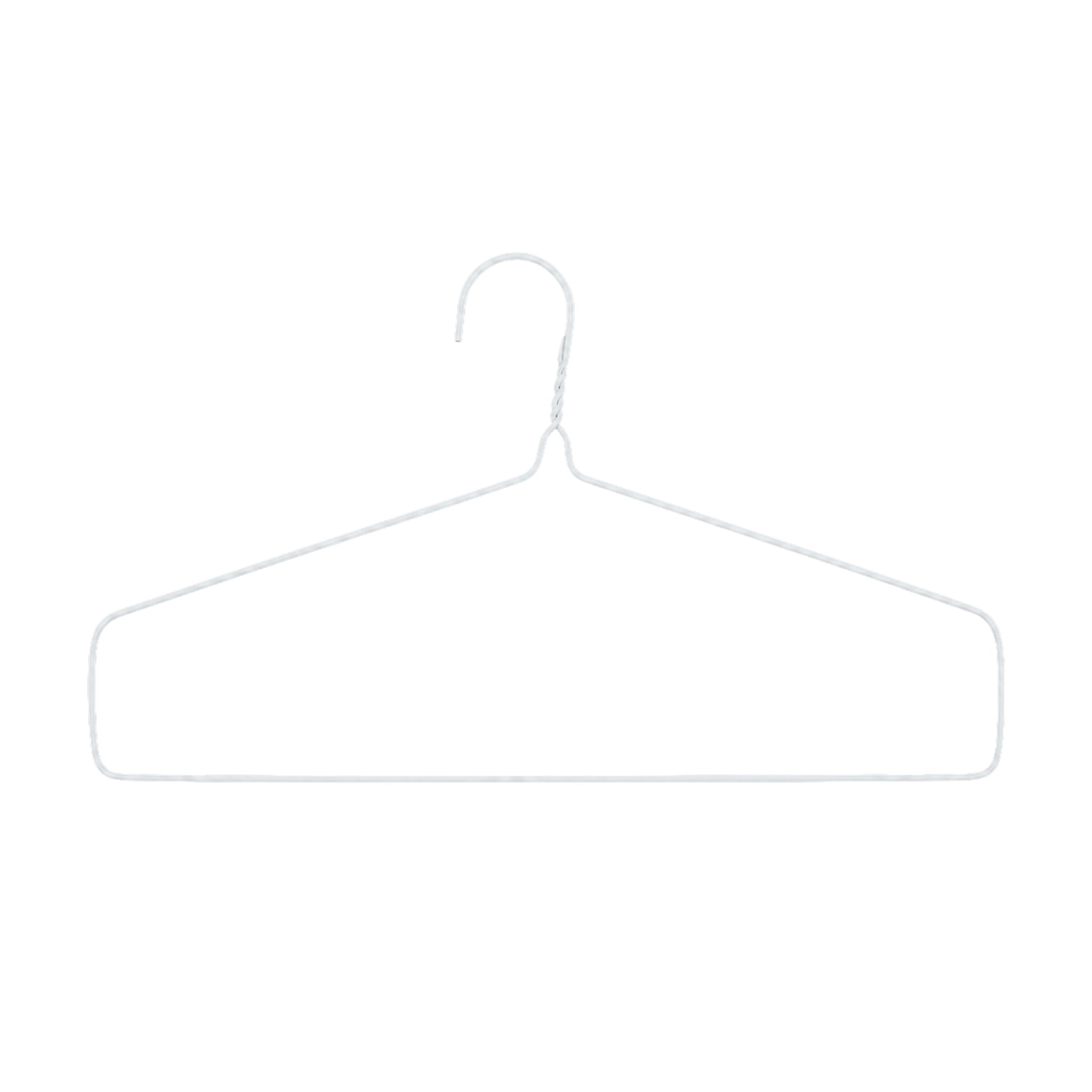 Cintre en métal blanc de 18 pouces pour draperie suspendu sur une barre de suspension standard.