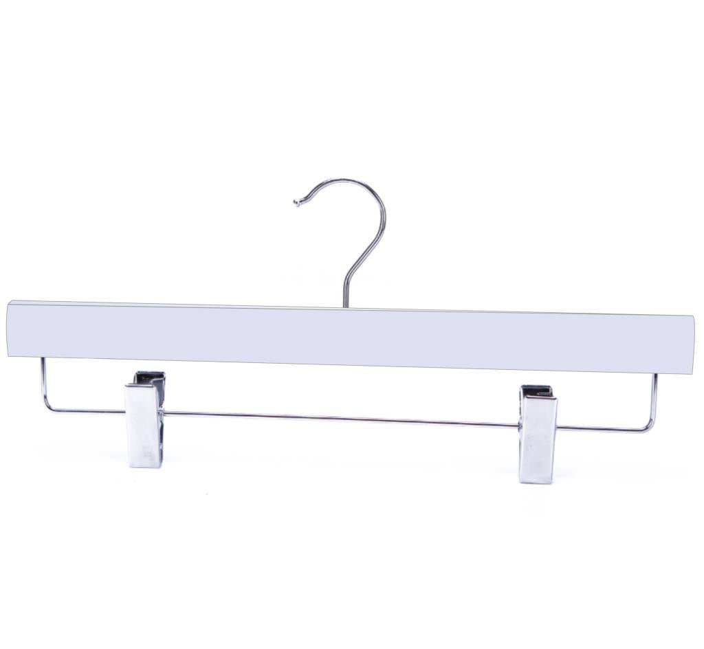 Cintre en bois blanc mat pour pantalon 14'' - Boîte de 100 - Cintre en bois - Mobico Canada