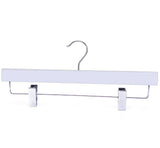 Cintre en bois blanc mat pour pantalon 14'' - Boîte de 100