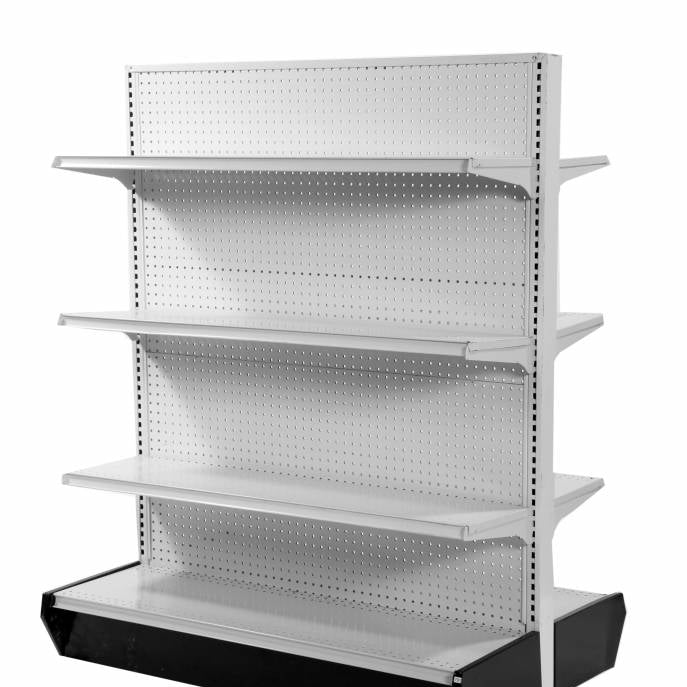 Étagères en îlot double – Système de gondole 48" x 60" H avec base de 16" - Étagère commerciale, gondole, murale et Îlot de magasin - Mobico Canada