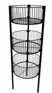 Panier rond 3 étages 17" diamètre, 46"H choix 4 couleurs - Pharmacie - Mobico Canada