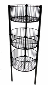 Panier rond 3 étages 17" diamètre, 46"H choix 4 couleurs