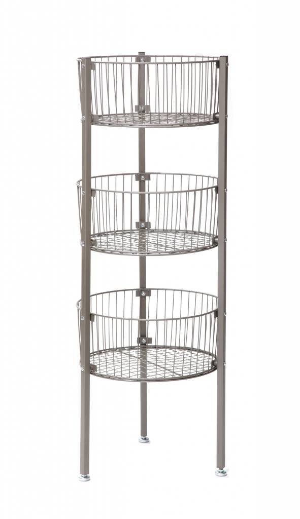 Panier rond 3 étages 17" diamètre, 46"H choix 4 couleurs - Pharmacie - Mobico Canada