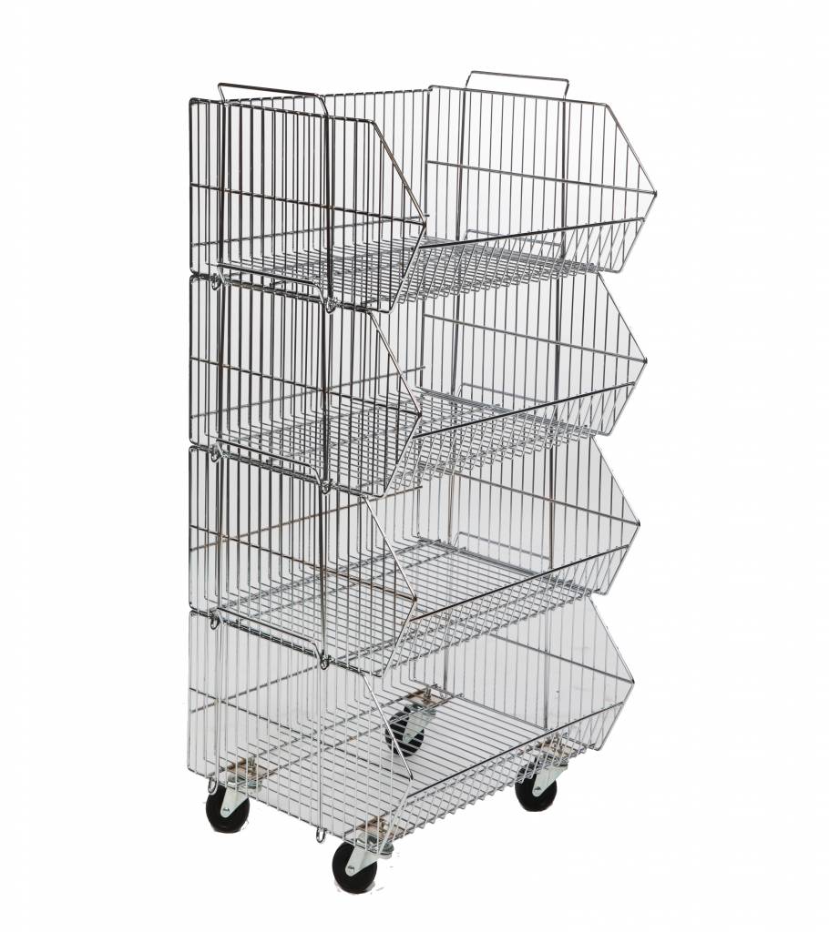 Stacking basket unit on casters 4711 - Mobico – Mobico inc.