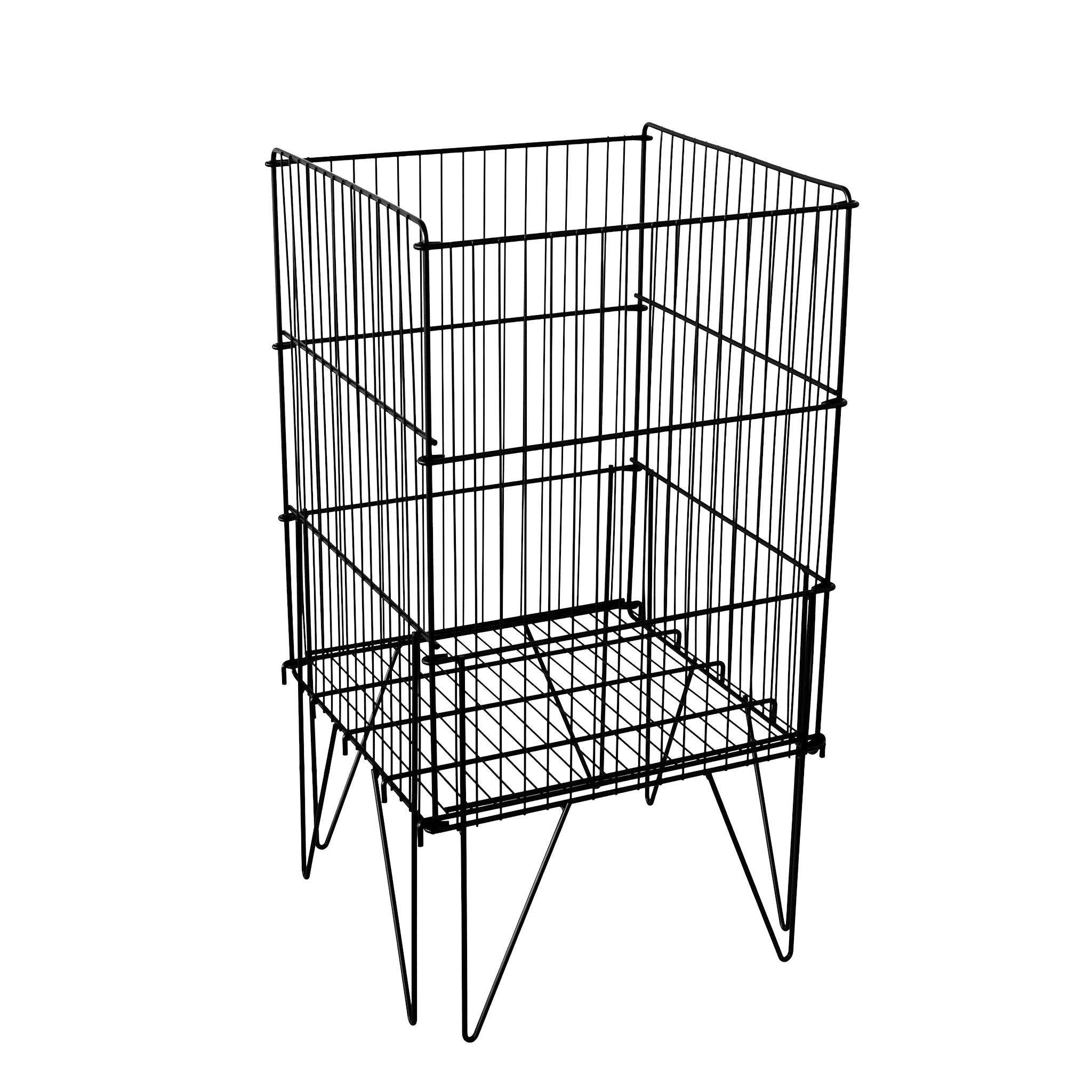 Panier de magasin pliant en métal 18"x18"x33"H - Pharmacie - Mobico inc.