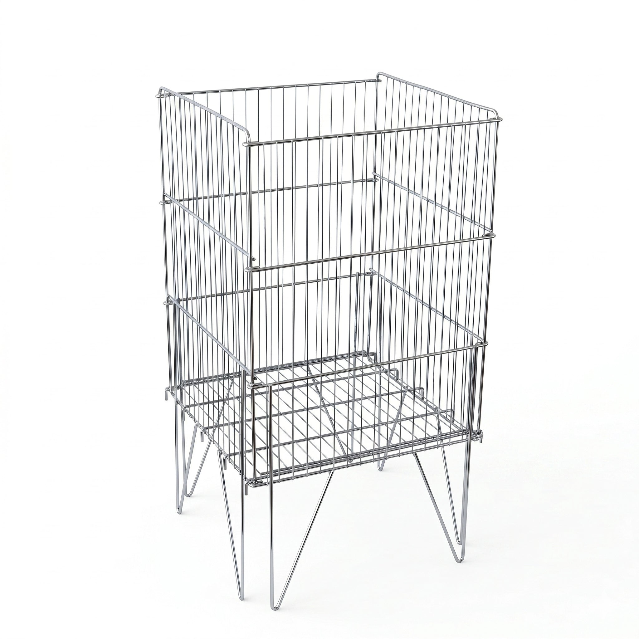 Panier de magasin pliant en métal 18"x18"x33"H - Pharmacie - Mobico inc.
