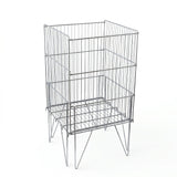 Panier de magasin pliant en métal 18"x18"x33"H