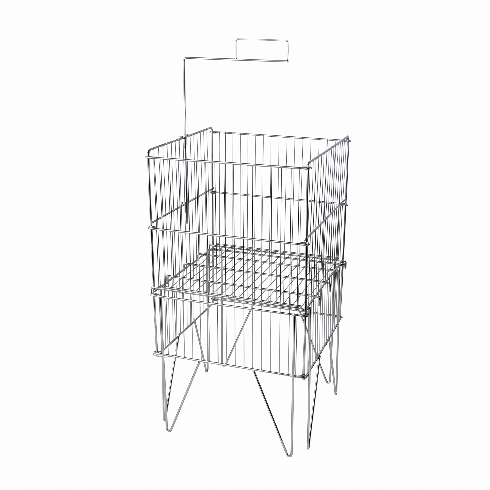 Panier de magasin pliant en métal 14"x14"x33"H - Mobico inc.