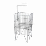 Panier de magasin pliant en métal 14"x14"x33"H