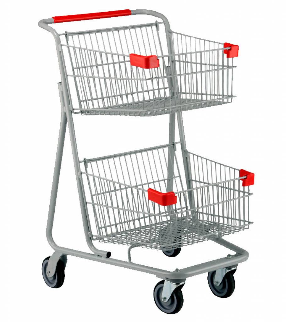 Chariot de 2 niveaux, 129 litres, 28.25" X 23.25" X 42.25" - Mobico Canada