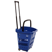 34-liter shopping basket with wheels and extendable handle