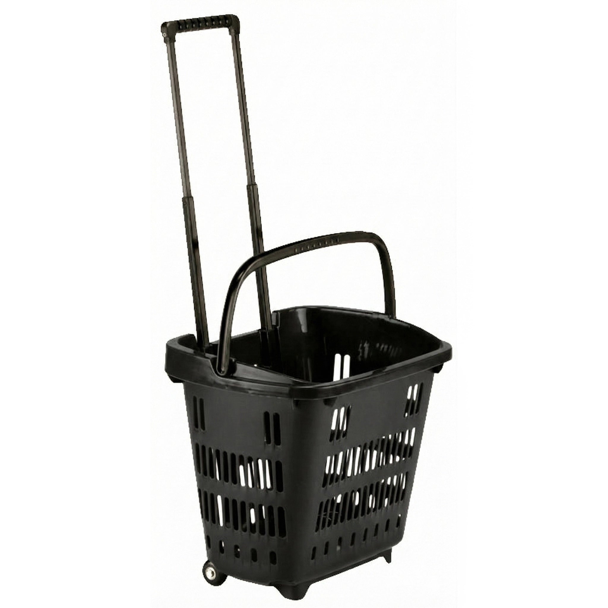 34-liter shopping basket with wheels and extendable handle