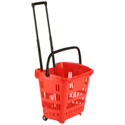 34-liter shopping basket with wheels and extendable handle